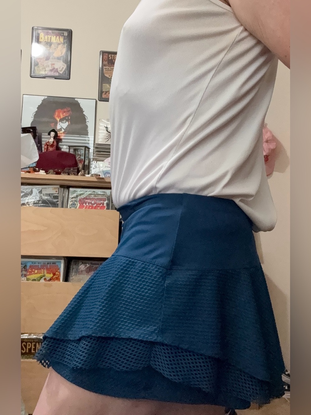 Lucky in Love Teal Textured Circle Skirt